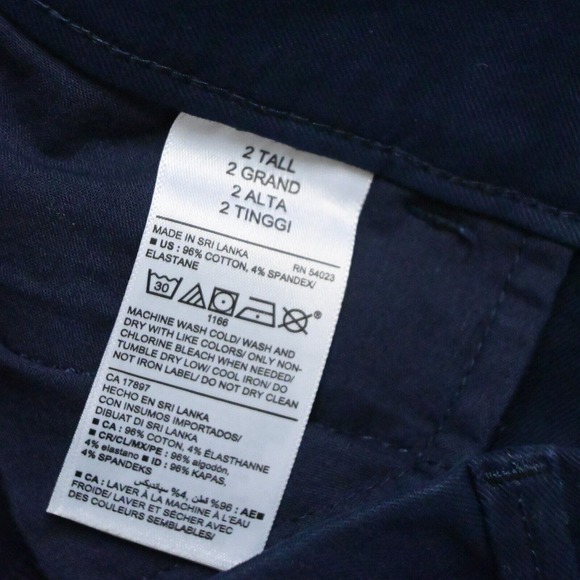 Old Navy 2 Tall Navy Blue Pixie Mid Rise Crop Skinny Stretch Womens Chino Pants - Picture 4 of 7